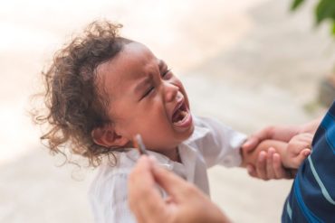 boy having tantrum in public spaces