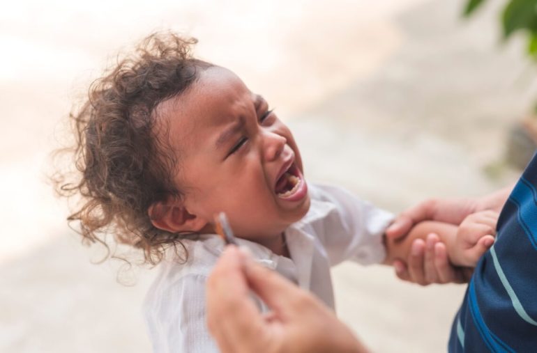 boy having tantrum in public spaces
