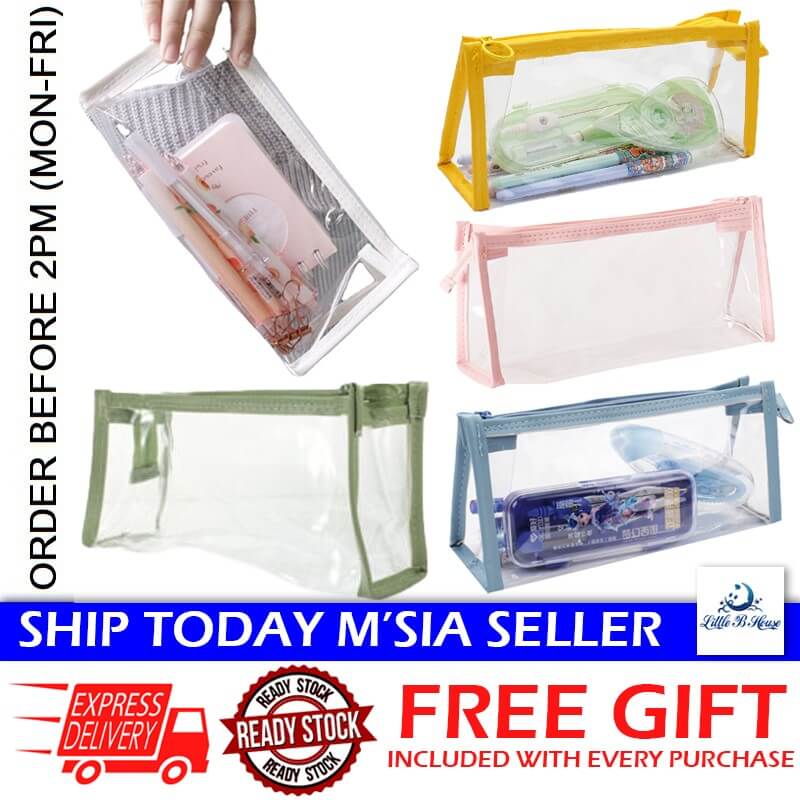 -little-b-house-transparent-triangle-pencil-case-stationery-pouch-cosmetic-toiletries-bag-kotak-pensel-st48