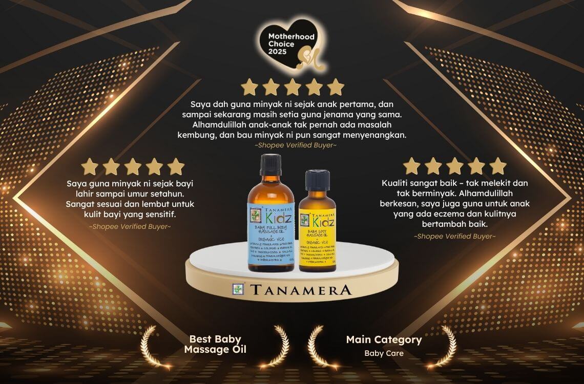 TANAMERA kidz baby massage oil Motherhood Choice Awards