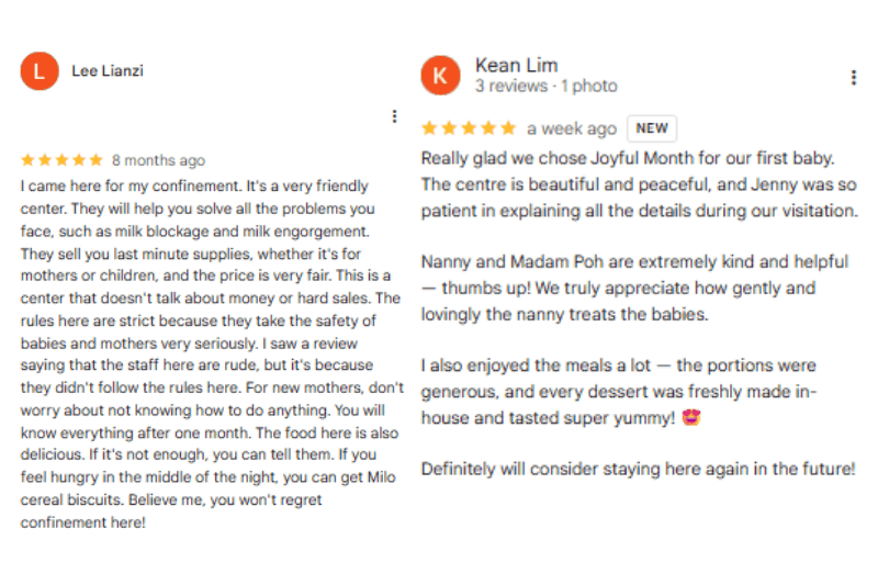 confinement centres in malaysia testimonials from parents