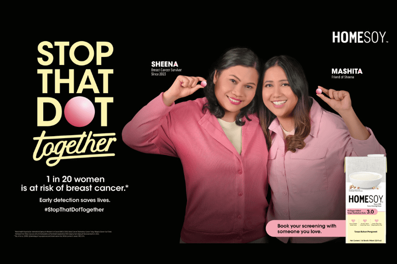 campaign image of homesoy raising awareness about breast cancer 
