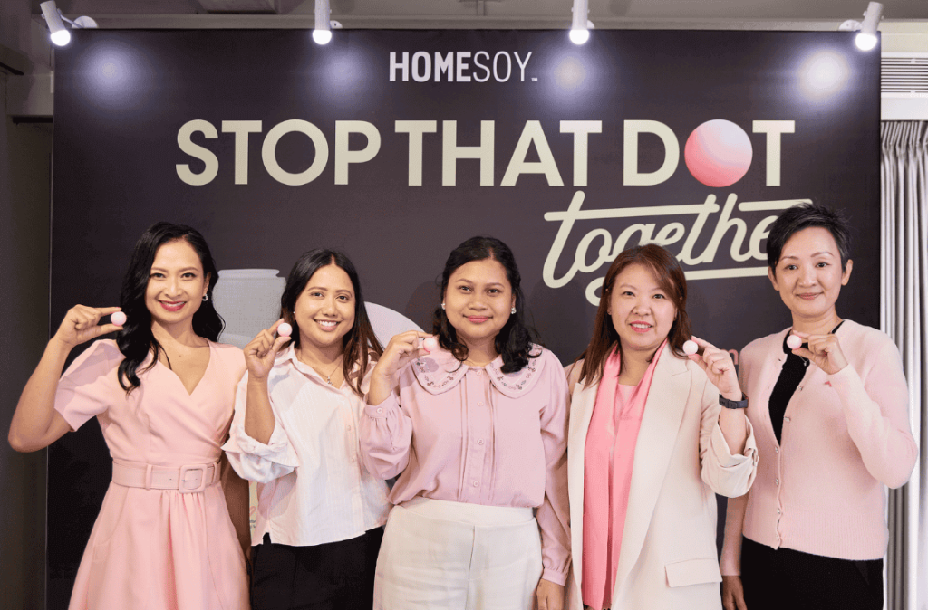 group image during homesoy campaign launch for breast cancer awareness