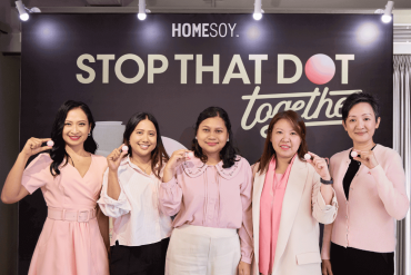 group image during homesoy campaign launch for breast cancer awareness