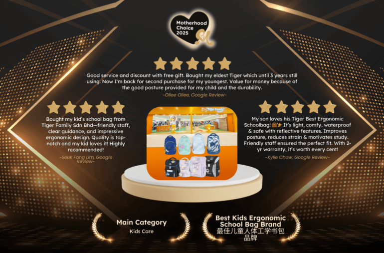 Tiger Family Malaysia school bags for children and teenagers