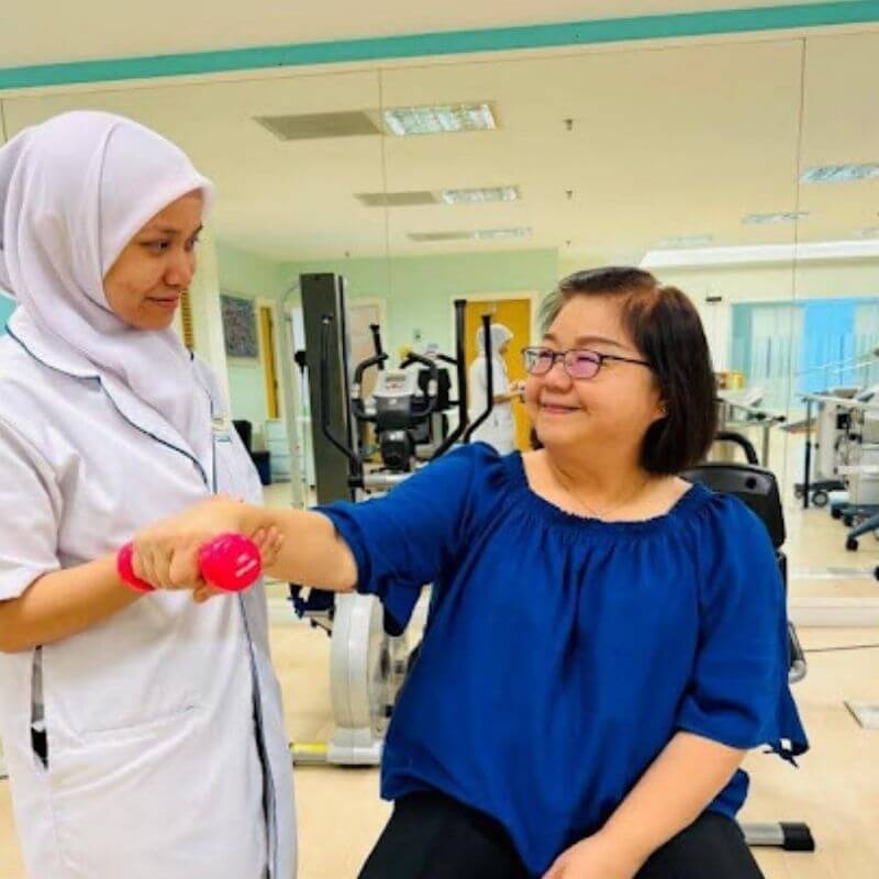 woman doing physio at the hospital in malaysia