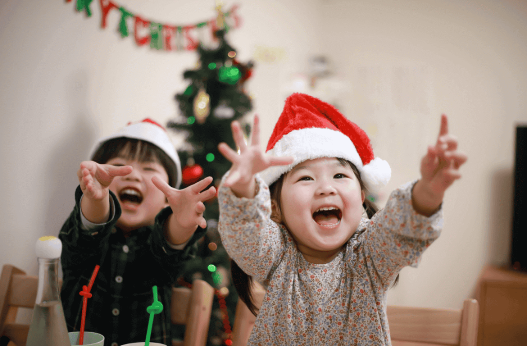 joyful child looking forward to christmas