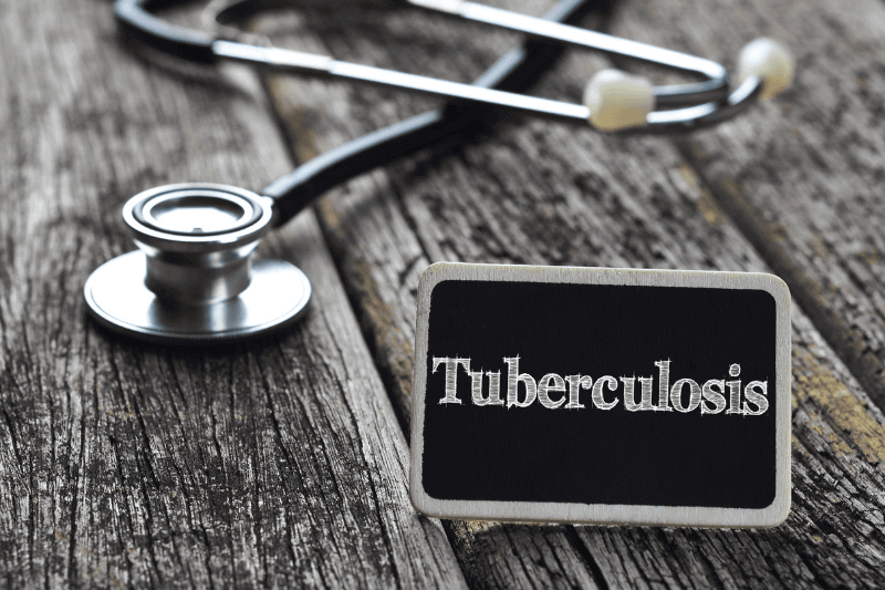 tuberculosis wording on image with doctor visual
