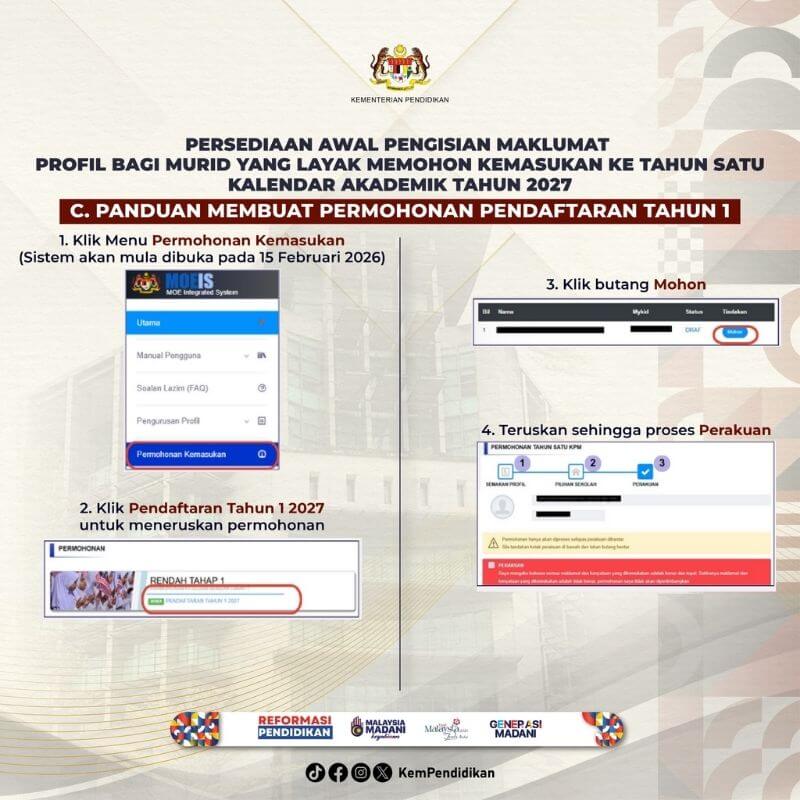year 1 registration malaysia primary school