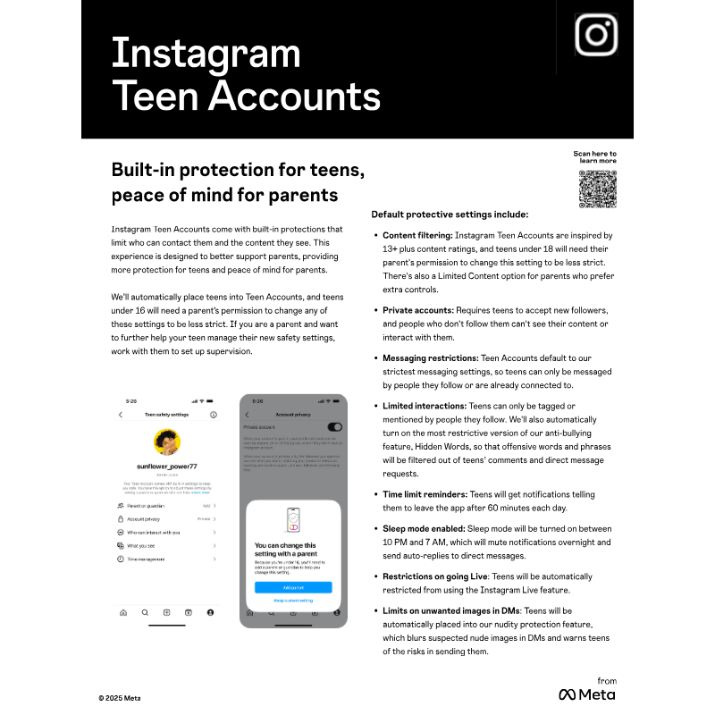 Meta guidelines for instagram teengae safety