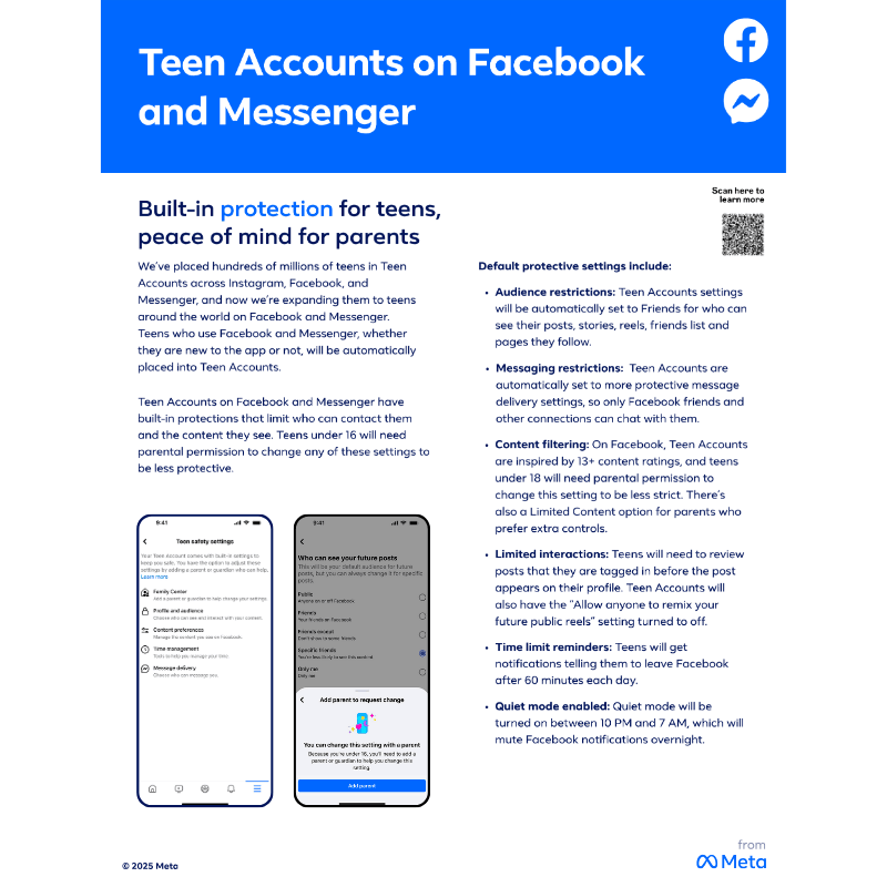 facebook teen account safety