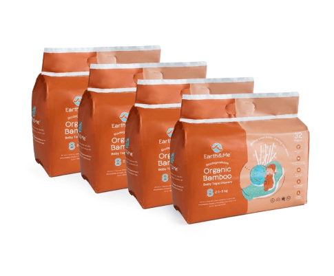 Earth & Me Biodegradable Organic Bamboo Baby Tape Diapers