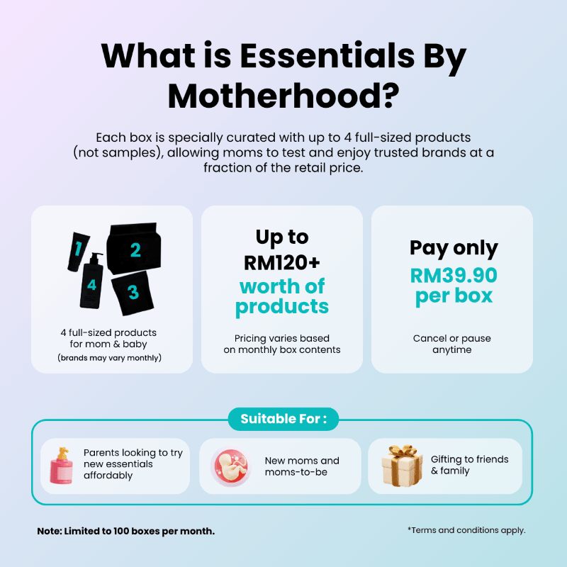 Essentials by Motherhood monthly subscription box for mums and babies