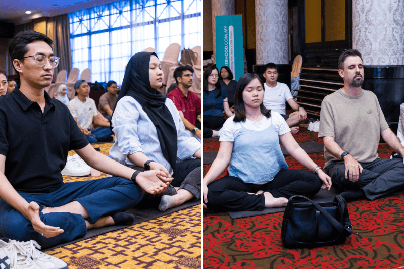 Families practising guided meditation at Malaysia Tourism Family Active and Wellness Expo 2026