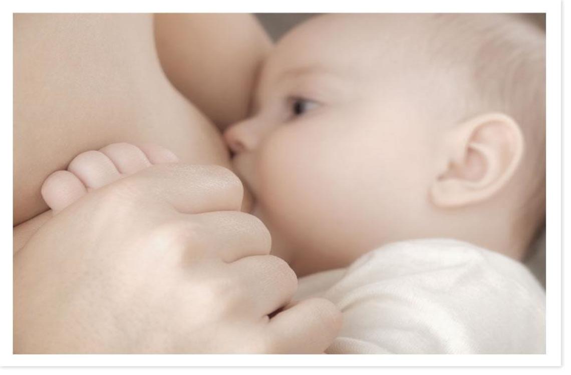 Baby being breastfed