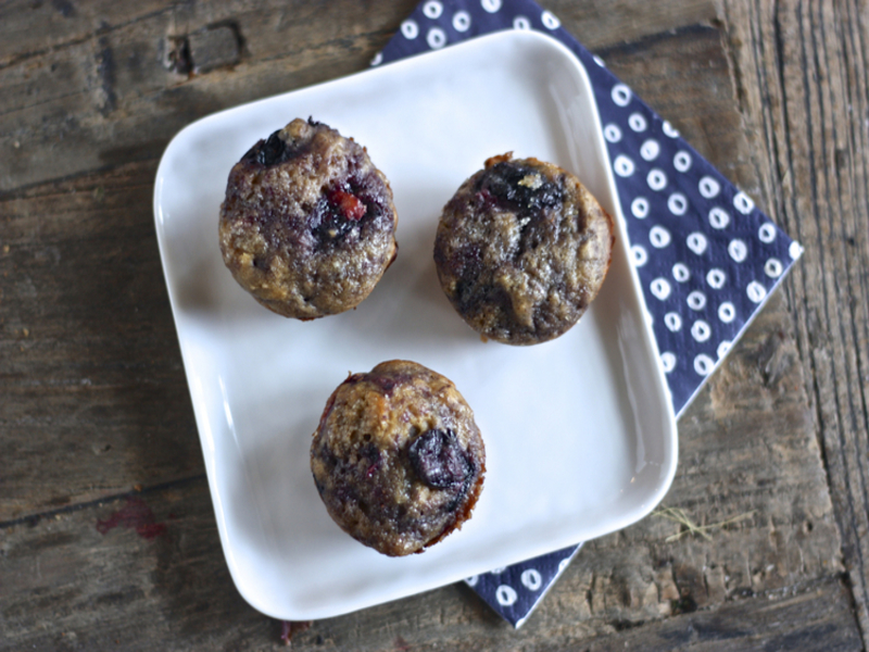 blueberry muffins on a plate