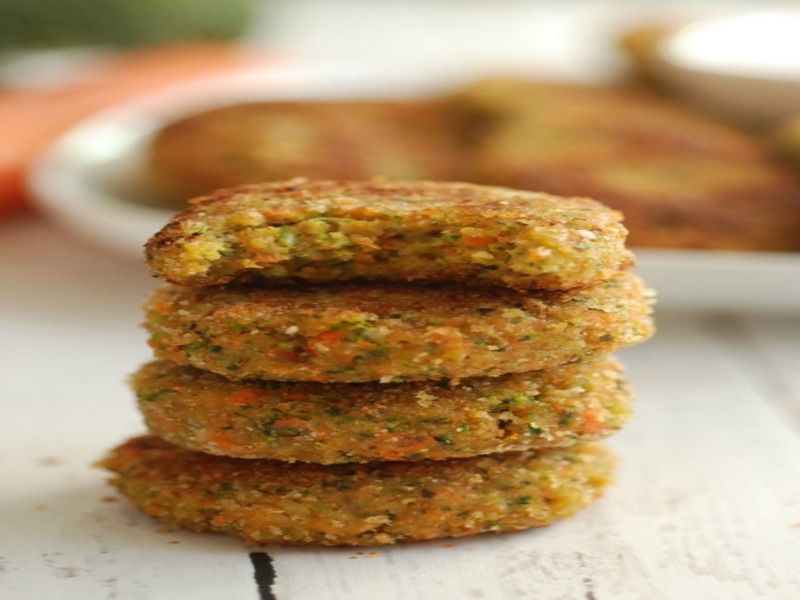 a stack of veggie nuggets