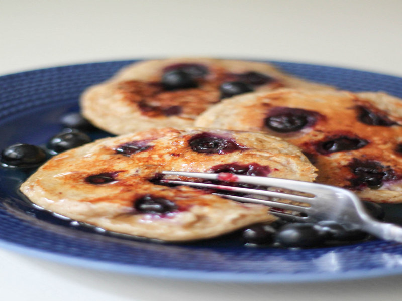 blueberry pancakes on a plate