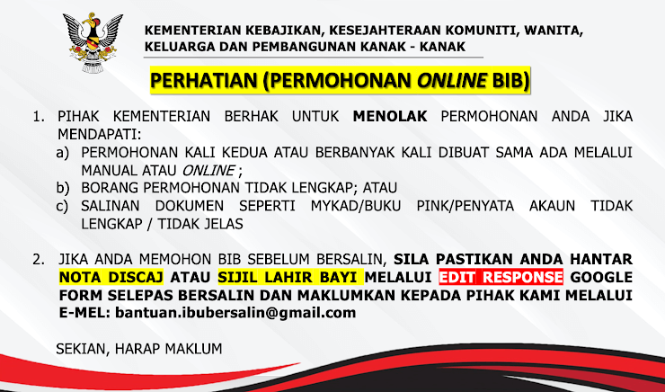 bantuan ibu bersalin (BIB) 2021