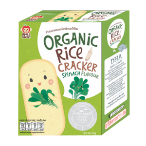 biskut beras baby - apple monkey organic rice cracker