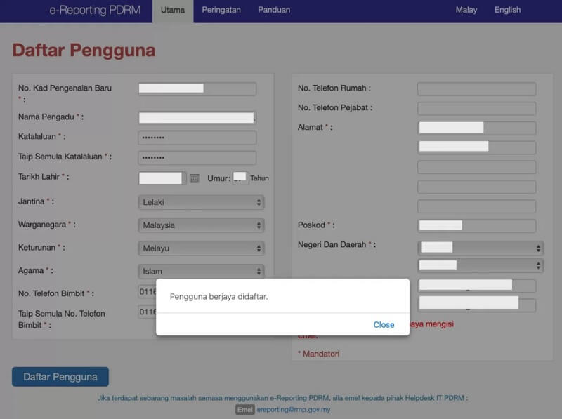 daftar portal e reporting - cara buat report polis