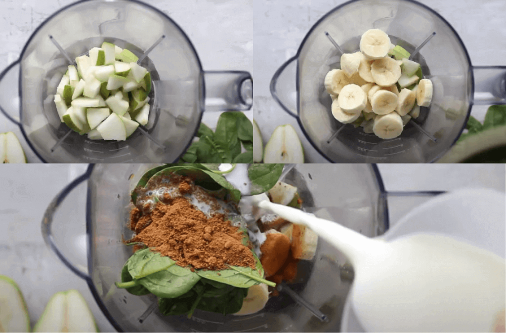 bahan-bahan smoothie pear yang dikisar