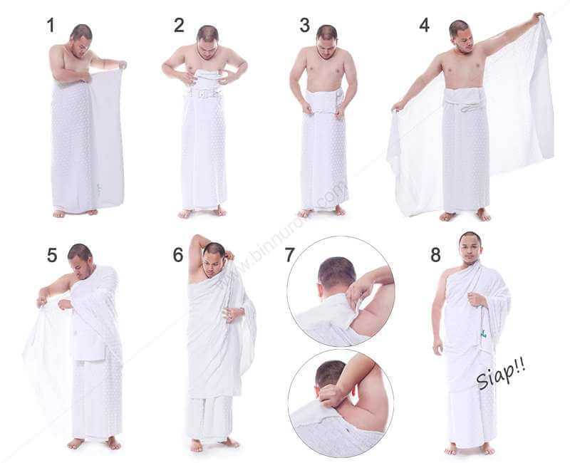 cara lelaki pakai ihram