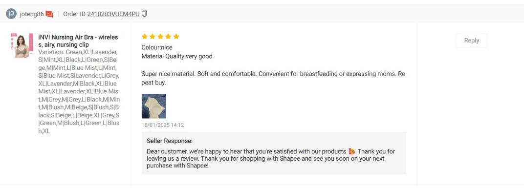 review Shapee iNVI Nursing Air Bra