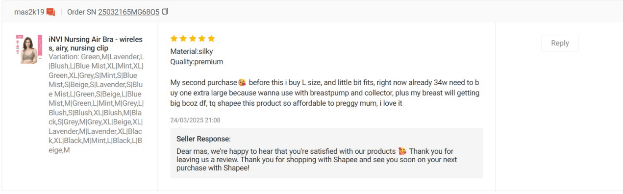 review Shapee iNVI Nursing Air Bra