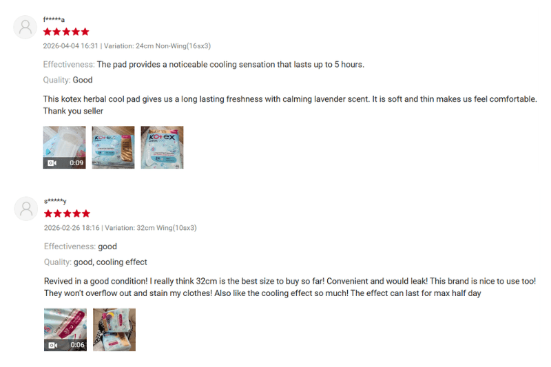 review kotex 3
