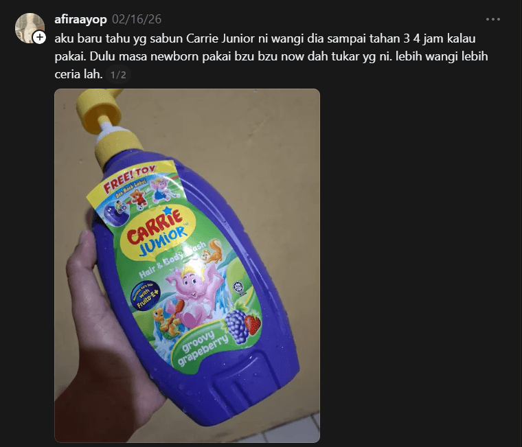 review carrie junior body wash 2